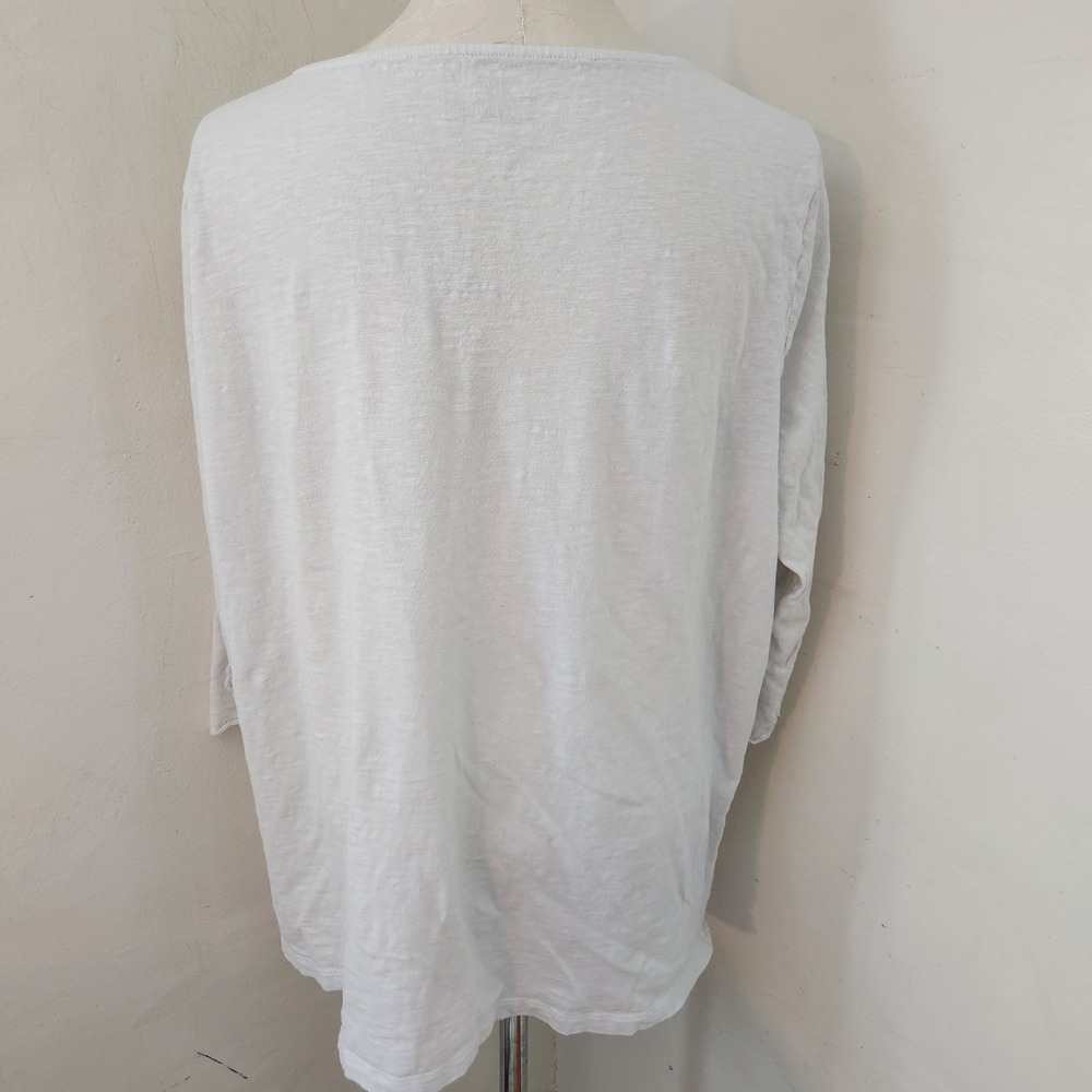Talbots Woman White Cotton Eyelet Embroidered Tassel Tunic Top 2X - Picture 2 of 6